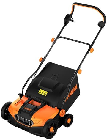 DOVAMAN DS16A 2-in-1 Scarificatore e Arieggiatore Elettrico, 1500W, 40cm Larghezza di Lavoro, 5 Regolazioni di Profondità, Pieghevole, Cesto da Raccolta 45L, Altezza Regolabile, Leggero