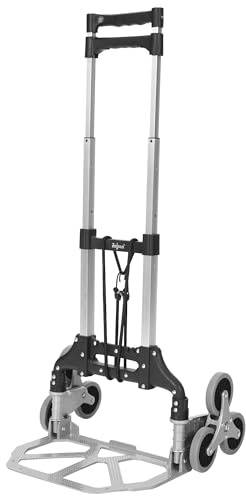 Zelsius Diable d'escalier pliable jusqu'à 75 kg | Diable de transport pour escaliers, diable pliable pour escaliers, chariot de transport d'escaliers, aide au transport avec roulettes