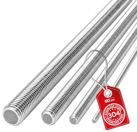 SOTECH 10 Stück Gewindestangen M4 Länge 1000 mm Edelstahl SS304 A2-70 | ISO-Metrisches Vollgewinde Korrosionsbeständig - Gewindestab für stabile und belastbare Verschraubungen im Handwerk und