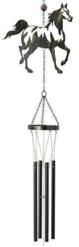 Bits and Pieces - 92 cm Pferde-Windspiel mit Glocke – hängende Gartendekoration
