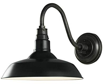 Uook Lampada a sospensione a parete e fienile Barn E27 Lampada da parete a tenuta stagna IP65 Retro Farmhouse Lampada da parete per veranda in ferro nero, Lampada da parete industriale vintage per cor