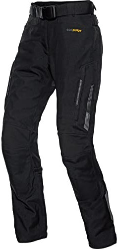 FLM Damen Touren Textilhose 3.0 Motorradhose mit Protektoren Wasserdicht und Atmungsaktiv, Thermohose Herausnehmbar schwarz L (Kurz)