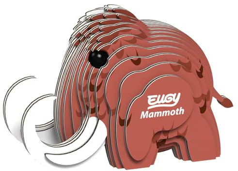 EUGY 650031 Mammut, 3D Tier-Puzzle für Kinder und Erwachsene zum Zusammenbauen, DIY Tierfigur, Bastelset ab 6 Jahren