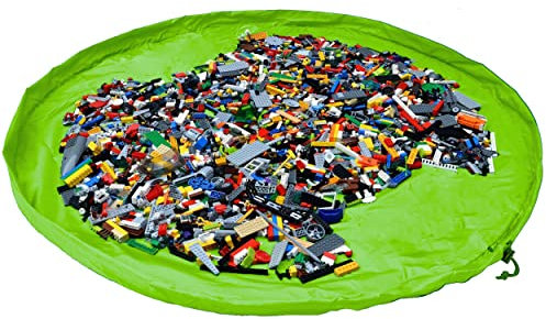 JJPRIME - Kinder Aufräumsack Spieldecke Kordelzug | Aufbewahrung Spielzeug Groß | Faltbar Spielzeugaufbewahrung Kinderzimmer | Play and Go Spielzeugsack - Schnelle Reinigung (150cm XL - Grün)