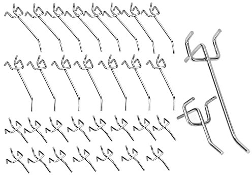 50 Pezzi Ganci per Pannello Forato, Pannello Forato Ganci, Ganci per Pannelli Forati, Ganci per Pegboard in Metallo, Ganci per pegboard in metallo Accessori, per Negozi, Banco da Lavoro Officina