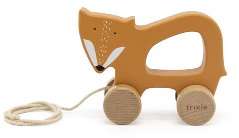 Trixie Mr. Fox Pull Along Toy - FSC-Certified Wood - 12m+ - Orange