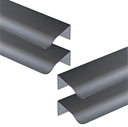 4 Stück Türklinken Abgerundete Ecken Versteckter Schrankgriff Aluminiumlegierung Möbelgriffe Grau Schubladengriff Knöpfe für Kleiderschrank,Schlafzimmer,Badezimmer (Total length 600mm)