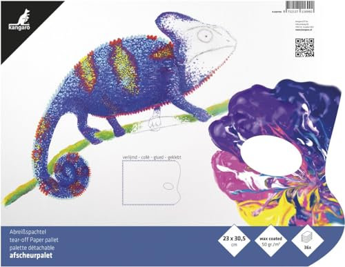 Abreißpalette Kangaro 23x30cm 36 Blatt 50g Papier. 3-seitig geklebt mit Daumenloch, Weiss