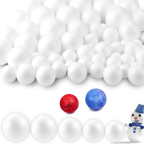GKZB Styroporkugeln 60 Stück Styropor Kugeln Styroporball Schaumkugeln | Größen: 2/2,5/3/4/5cm | Weiße Styropor-Kugeln & Schaumkugeln. Perfekt für DIY Arts, Craft & School-Projekte