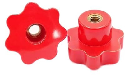 Flügelmuttern und -schrauben, M12 M14 M16 M18 Roter Sieben-Sterne-Kunststoff-Durchgangslochmutter Pflaumenblüten-Gummikopfschraube Sterngriffmuttern (Farbe: Rouge, Größe: M14-80 mm (OD) 1 Stück) (Col