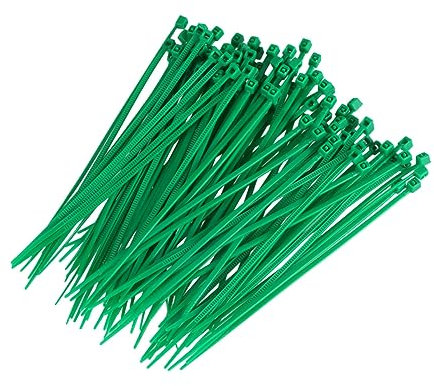 DOITOOL Self-Locking Green Cable Ties 1000pcs Nylon Wire Fasteners 3x100mm Long Cable Ties Screw Hole Weatherproof