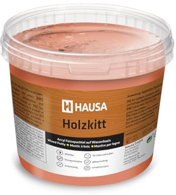 HAUSA Holzkitt 1 kg Mahagoni Holzspachtelmasse, Kitt für Holz, Holzspachtel/Füllmasse zum Reparieren von Holzschäden gebrauchsfertig ausgezeichnete Füllkraft schnelltrocknend rissbeständig