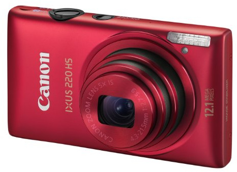 Canon IXUS 220 HS - Red (12.1MP, 5x Optical Zoom) 2.7 inch LCD (Renewed)