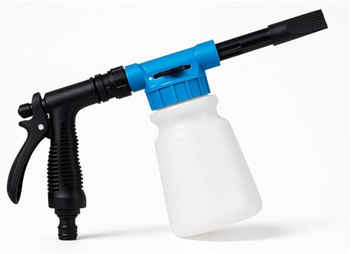 Vixzoid Schaumpistole Auto Schaumlanze 900 ml Schaumkanone Verstellbare Schaumpistole für Gartenschlauch SchaumsprüHer für Autowäsche, Haus, Gartenwäsche (Blau)