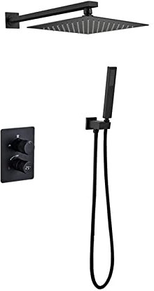 Grifo Mezclador baño, Juego Mezclador Ducha Empotrado, Cabezal Ducha Cuadrado y Manguera con Juego Mezclador Ducha, Kit Mezclador Ducha