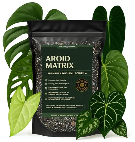 AROID Potting Mix/Premium Soil for Monstera, Philodendron, Alocasia, Anthurium – Chunky, Optimally Aerated Soil – Organic & Ready to Use – Supercharges Root and Foliage Growth (4 QTS)