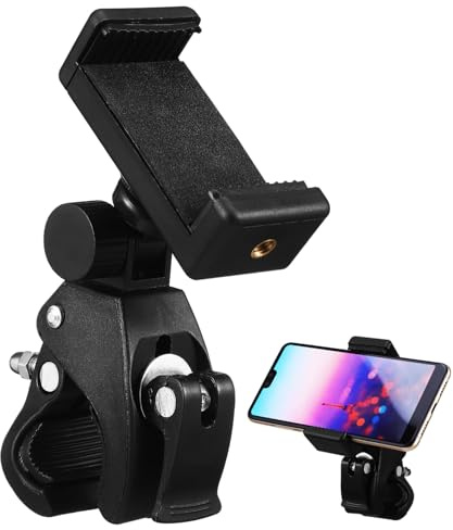 Operitacx Soporte de Micrófono para Teléfono Inteligente Rotación de 180°, Clip Ajustable de Abs para Grabación Manos Libres en Presentaciones Musicales