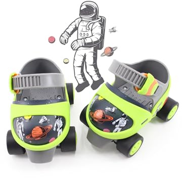 orbytl Toddler Kids Quad Roller Skates Age 3-5 Size C6 to C13(Zoom) | Skates for Boys & Girls Adjustable 3-Stage Skating System with Detachable Toe Cap & Built-in Toe Stop for Training/Beginner