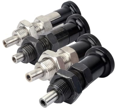 1 pièce M12 Goujon d'indexation à ressort à filetage interne de type réinitialisation/auto-verrouillage, goujon de positionnement, longueur de la tête du piston 10mm