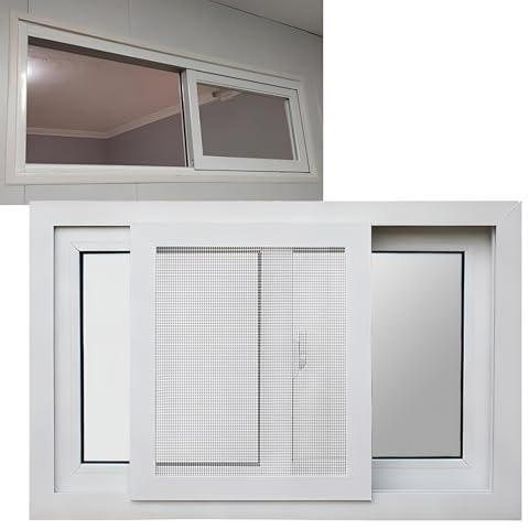 Kleine Schiebefenster Bündig Montiert Haushaltsfenster mit 2-fach Verglastem Isolierglas Oder für Schuppen Garage Badezimmer Haushalt(66X36CM/25.9X14.1IN)