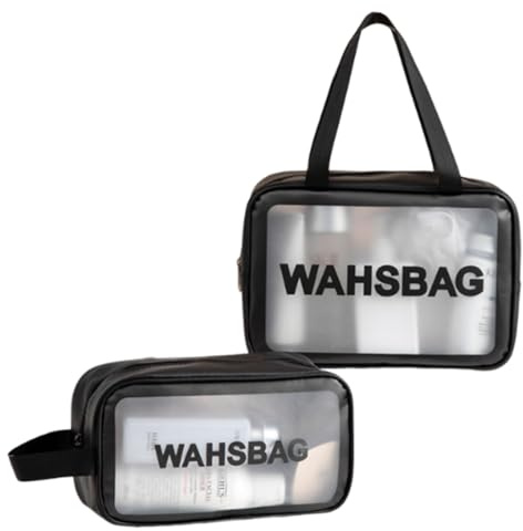 Necessaire per trucchi da viaggio, 2 Pezzi, Borse Da Toilette Trasparente, Impermeabile, organizer per cosmetici da palestra, doccia e bagno, per Organizzare Oggetti Personali Accessori