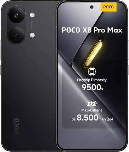 XIAOMI Poco X8 PRO MAX 5G Ai (Compatible with Tmobile Mint Tello & Global) (256GB + 12GB) 6.83 50MP Gamers Phone NFC Dual sim Unlocked Model 2602BPC18G Liberado (Black)