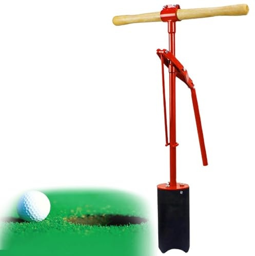Pelle de trou de golf manuelle avec poignée en bois confortable, design pliable pour un rangement facile et une pratique dans le jardin