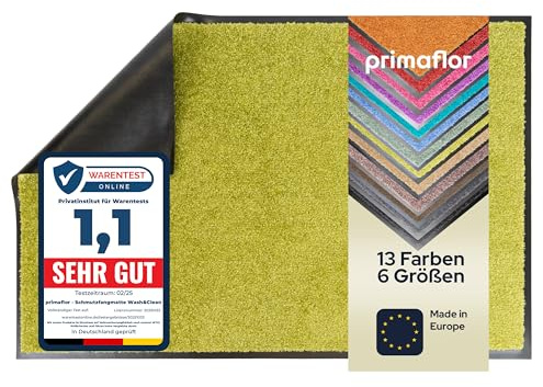 Primaflor Schmutzfangmatte Clean | 90 x 150 cm | Grün | 9 mm hohe Polyamid-Oberfläche mit Vinylrücken, Cfl-s1 und schwarzem Rand für Eingang, Flur und Tür