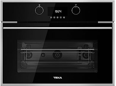 Teka MLC 844 - Microondas con Grill de 45 cm, Compacto Integrable, 3 Funciones de Cocinado, Touch Control, 5 Alturas de Cocinado, Ventilación Tangencial, Color Cristal Negro