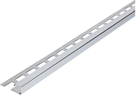 Kakel, kakelprofil, kvadratprofil, rostfritt stål (V2A) glänsande, längd 2,50 m 8 mm höjd 20 stycken satspris