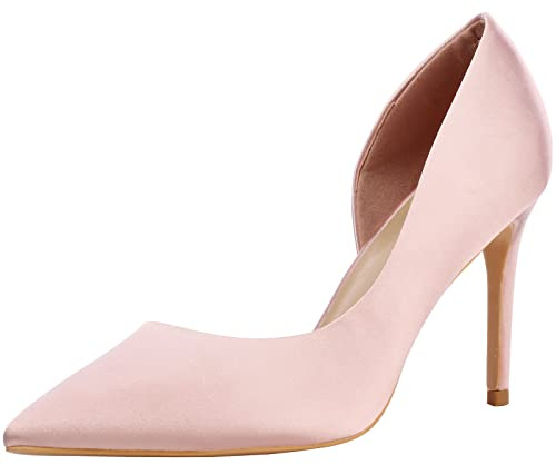 wealsex Donna Scarpe da Corte 9.5cmTacco a Spillo Moda Abito Pompe Partito Scarpe da Sposa (Rosa,39)