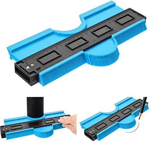 Duplicatore Contorno Calibro di Contorno 25cm Irregolare Profile Contour Gauge Forma Plastica Indicatore di Profilo Charminer Irregolari Bordo del Duplicatore Condotti Circolari (25 cm Blu)