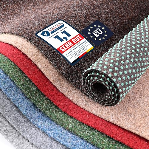 Primaflor Rasenteppich Green Braun 200 x 350 cm | Meterware | 8 mm | UV-stabilisiert | wasserdurchlässig | Balkonteppich mit Noppen | schnelltrocknender Outdoor Bodenbelag für Balkon und Terrasse