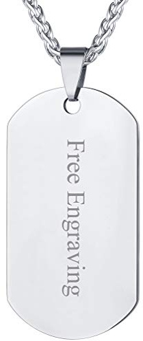 FaithHeart Personalisierter Dog Tag Anhänger mit Foto&Text Gravur Edelstahl Militärischen Erkennungsmarken Kette mit Geschenkebox