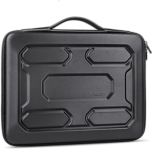 DOMISO 14 inch Laptop Sleeve with Handle Shockproof Computer Bag Waterproof EVA Protective Carrying Case for 14 ThinkPad E480/Yoga 920/13.5 Microsoft Surface Book/HP Pavilion 14 Stream 14, Black