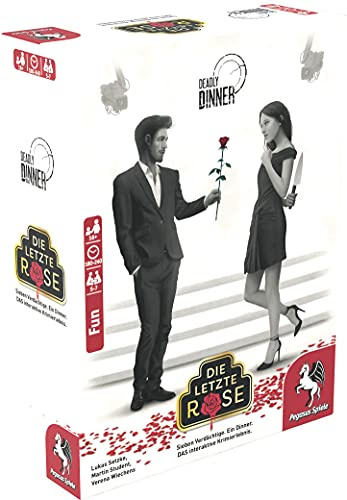 Pegasus Spiele 19011G - Deadly Dinner - Die Letzte Rose - Krimi Dinner für Zuhause - 5 bis 7 Spieler - Krimispiele für Erwachsene ab 16 Jahren - Krimidinner Spiel