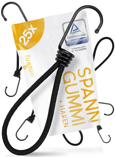 fuxton® Spanngummi mit Haken (25x 23cm) zur Planen Befestigung, Spanngummi für Banner, Netze. Spannhaken für Plane, Expander mit Haken