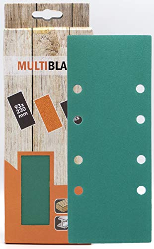 Multiblade Professioneller Klett Schleifblatt 93x230mm, 10 Stück, Korn 120, 8 Löcher, für Holz und Metall, Profesioneller Qualität, Für Schwingschleifer