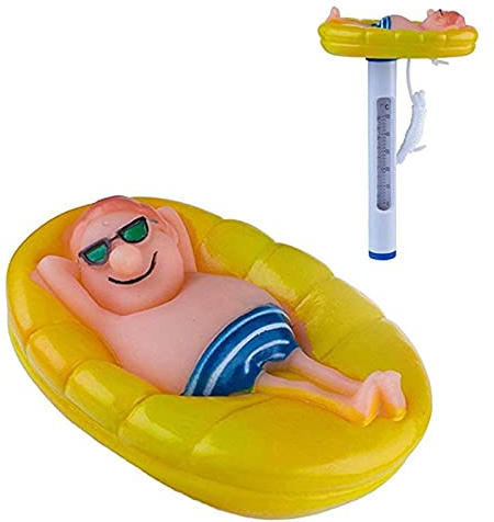 Pool-Thermometer-Wasserthermometer, Pool-Thermometer, multifunktionale schwimmende Cartoon-Wasserthermometer für Spa-Gelb