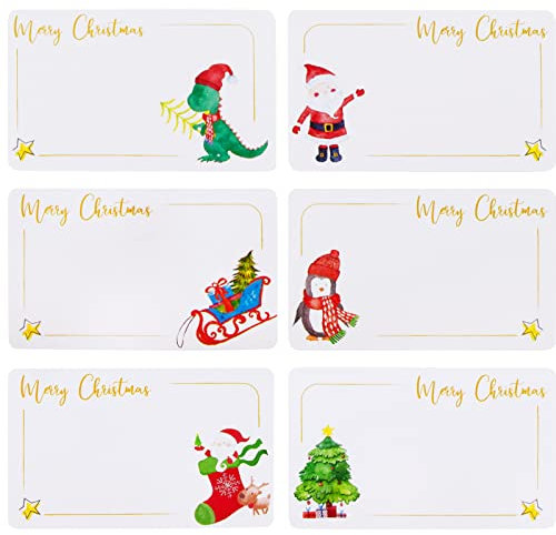 BETESSIN 250 Stücke Geschenkaufkleber Weihnachten zum beschriften, Weihnachtsaufkleber Selbstklebend Weihnachten Etiketten für Geschenke und Adventskalender