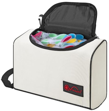 Vinsani Premium Peg Bag Holds 300 Pegs, Zippered & Hanging Clothesline Bag | Double Clips Large Waterproof Peg Bag with Shoulder & Waist Wear, Indoor & Outdoor Clothes Pegs Storage - Cream White