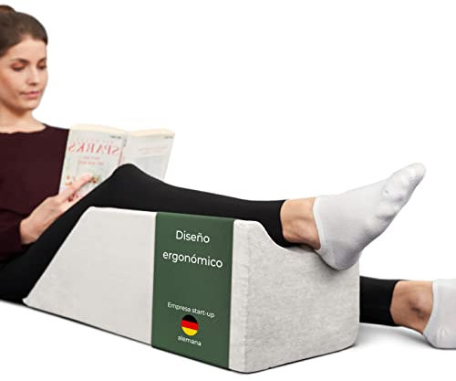 Ergonomisches Venenkissen zum Beine hochlagern - Beinhochlagerungskissen Beinauflage Keilkissen/Stützkissen für Beine & Knie ideal als Lymphkissen und Venenkeil, WEIß