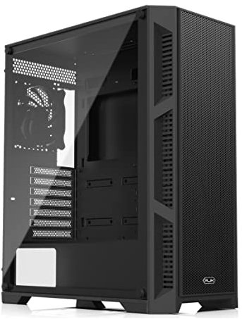 RAIJINTEK Arcadia III Tempered Glass Mid Tower ATX PC Case with Tempered Glass, High Airflow, Pre-Installed 1x120mm Fan, Black (0R20B00224)