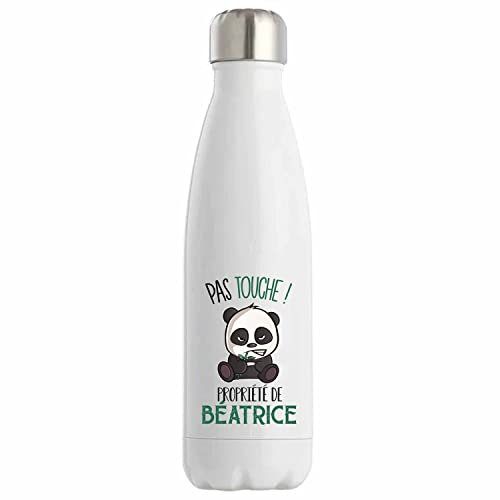 Bouteille Isotherme Béatrice Pas Touche Panda | Idée Gourde Cadeau Travail Métier Humour Collègue Homme Anniversaire Noël