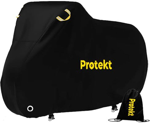 Protekt Bike Cover for 2 Bikes - 190T Nylon Push Bike Covers for Outside Storage, Heavy Duty, Waterproof, Dust Resistant, Anti Rain, UV Coated, Lock Holes Storage Bag for Mountain Bike/Bicycle/E-Bikes