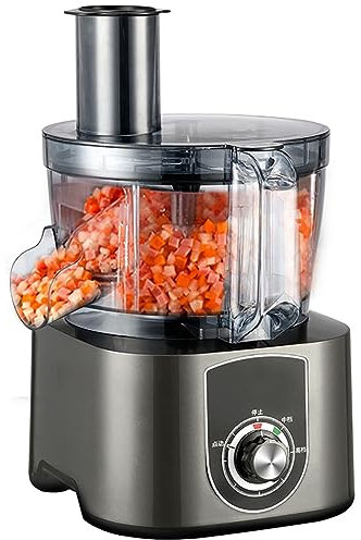 Picadora de verduras 2 en 1, cortadora de verduras eléctrica comercial de 600 W, trituradora de corte de frutas con cuchillas de 6/8 mm, alta capacidad de 5 l, procesador de alimentos para cebollas