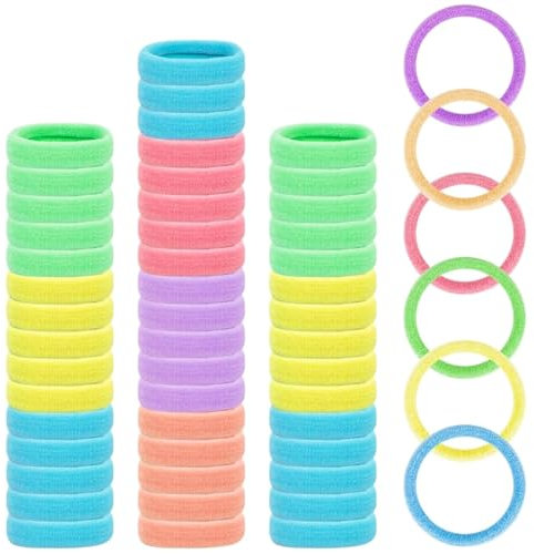 100 Stück Haargummis Mädchen, Bunt Elastische Haargummi, Mini Haarband Baby Mehrfarbig Soft Zopfgummi Klein für Mädchen Kinder Kleinkinder Baby