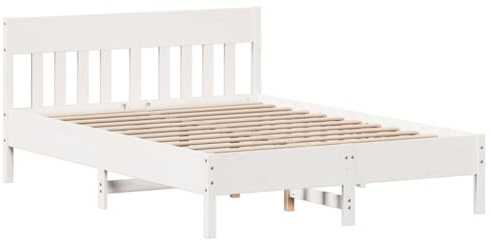 vidaXL Massivholzbett ohne Matratze Weiß 120x200 cm Kiefernholz