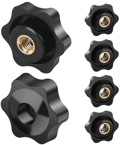 BOUMVID 6 Pièces Ecrou à PoignéE En éToile M8 38mm ExtéRieur DiamèTre Molette Papillon Vis Moletés Filetage Moleté Bouton De Serrage Pour Machines, Machines-Outils, Appareils De Fitne, Meubles