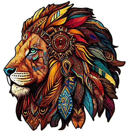 Holzpuzzle Erwachsene, CadeauJoie Löwe 300Pcs Holzpuzzle für Erwachsene, Puzzle Holz, Wooden Puzzle Unregelmäßige Einzigartige Form Puzzleteile, Holz Puzzle Mit Geschenkbox Aus Holz